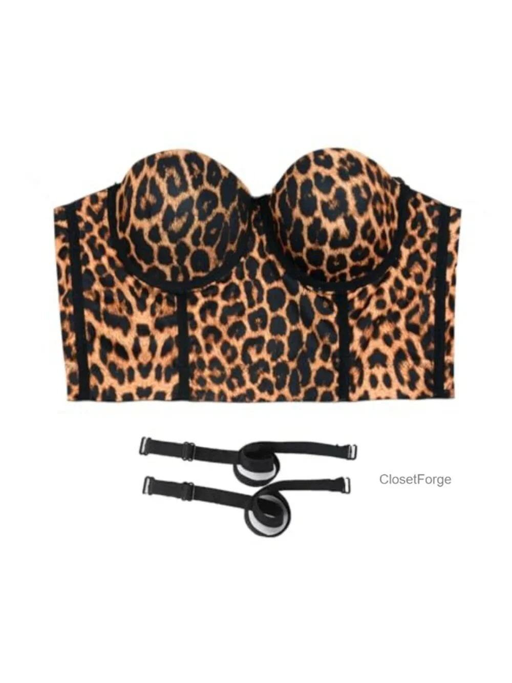 Corset Crop Top Sweetheart Neckline Leopard Print Bustier Sexy Sleeveless